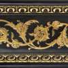 AFD Home 94 in. Gold Floral on Wood Tone Chair Rail, Walnut & Gold