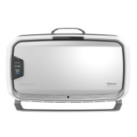 Fellowes 9573301 CLEANS AIR 600 TO 1400 SQUARE FEET. DISPLAY SCREEN SHOWS PM 2.5 AND PM 10 AIR QU