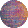 8 ft. Round Rainbow Abstract Striations Area Rug