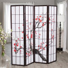 4-Panel Room Divider - Plum Blossom