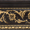 94 in. Gold Floral on Wood Tone Crown Molding, Walnut & Gold