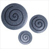 21 in. x 19 in. Sandstone Fine Polished Round Wall Decor -Pack of 2