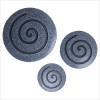 24 in. x 14 in. Sandstone Fine Polished Round Wall Decor -Pack of 2