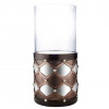 22 in. Arabesque Mirror Floor Candleholder Brown