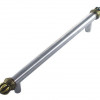 24 in. Center to Center 26 in. Satin Brass Antique Rattan Oversize Tube Handle