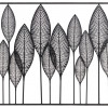 Metal Wall Art of Leaves with Frame in Landscape Orientation, Metallic & Black