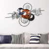 R Target Hand Painted Etched Metal Wall Sculpture
