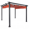 9 ft. 8 in. x 9 ft. 8 in. Aurora Aluminum Pergola with Canopy Shades Terracotta