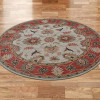 10 x 10 ft. Hand Tufted Wool Oriental Round Rug, Beige & Red