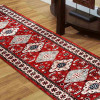 2 ft. 6 in. x 10 ft. Hand Knotted Afghan Wool & Silk Kazak Runner Rug, Red & Cream