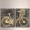 Messenger Bike Wooden Decorative - 2 Piece Multicolor