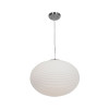 50181-BS-OPL 3 Light Ribbed OPL Glass Pendant in Brushed Steel with Opal Glass