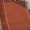 6 ft. 7 in. x 9 ft. 10 in. Hand Knotted Tibbati Wool Contemporary Rectangle Area Rug Dark Orange