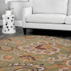 8 x 8 ft. Hand Tufted Wool Floral Round Area Rug Green