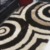 8 x 10 ft. Hand Tufted Shag Polyester Geometric Rectangle Area Rug, Beige & Brown