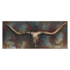 Primo Mixed Media Hand Painted Iron Wall Sculpture - Long Horn