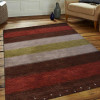 6 ft. 7 in. x 9 ft. 10 in. Hand Knotted Gabbeh Wool Contemporary Rectangle Area Rug, Brown & Silver