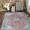 5 ft. x 7 ft. 10 in. Machine Woven Crossweave Polyester Oriental Rectangle Area Rug Red