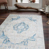 5 ft. x 7 ft. 10 in. Machine Woven Crossweave Polyester Oriental Rectangle Area Rug Ivory