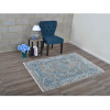 5 ft. x 7 ft. 10 in. Machine Woven Crossweave Polyester Oriental Rectangle Area Rug, Grey & Blue