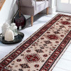 2 ft. 6 in. x 10 ft. Hand Knotted Afghan Wool & Silk Kazak Runner Rug, Gold & Red