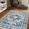 5 ft. x 7 ft. 10 in. Machine Woven Crossweave Polyester Oriental Rectangle Area Rug Blue
