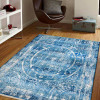 5 ft. x 7 ft. 10 in. Machine Woven Crossweave Polyester Oriental Rectangle Area Rug Blue