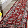 2 ft. 6 in. x 10 ft. Hand Knotted Afghan Wool & Silk Kazak Runner Rug, Red & Cream