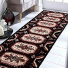 2 ft. 6 in. x 10 ft. Hand Knotted Afghan Wool & Silk Kazak Runner Rug, Black & Cream