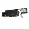 Four-Light Double Gimbal Linear Recessed Fixture Low Voltage White Trim with Black Interior