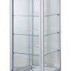14 x 27 in. Glass Countertop Showcase Tower Display Case Silver