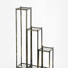 40 in. Gray Stone Slab Cast-Iron Plant Stands Set of 3