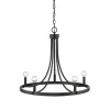 HomeRoots 21.5 x 25 x 25 in. Sawyer 5-Light Matte Black Chandelier