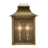 HomeRoots 13.5 x 9.25 x 9.25 in. Manchester 2-Light Aged Brass Pocket Wall Light