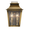 HomeRoots 11.5 x 7.5 x 5.25 in. Coventry 2-Light Aged Brass Pocket Wall Light