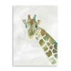 HomeRoots 40 x 30 in. Green Abstract Marble Watercolor Giraffe Canvas Wall Art