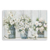HomeRoots 48 x 32 in. Watercolor Soft Pastel Bouquet Trio Blue Canvas Wall Art