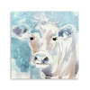 HomeRoots 40 x 40 in. Watercolor Soft Pastel Cow Blue Canvas Wall Art