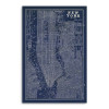 HomeRoots 48 x 32 in. Indigo & White Aerial New York Map Canvas Wall Art