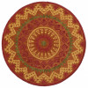 HomeRoots 6 ft. Round Orange Decorative Area Rug