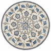 HomeRoots 6 ft. Round Blue Floral Oasis Area Rug