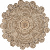 HomeRoots 8 ft. Round Natural Coiled Area Rug
