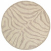 HomeRoots 8 ft. Round Taupe Zebra Pattern Area Rug