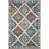 HomeRoots 5 x 8 ft. Blue Traditional Floral Motifs Area Rug