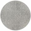 HomeRoots 8 ft. Round Gray Floral Finesse Area Rug