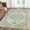 HomeRoots 5 x 8 ft. Turquoise & Cream Medallion Area Rug