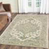HomeRoots 5 x 8 ft. Green & Cream Medallion Area Rug