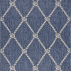 HomeRoots 8 x 10 ft. Round Navy Knot Indoor & Outdoor Area Rug