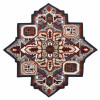 HomeRoots 7 ft. Maroon & Gray Medallion Area Rug