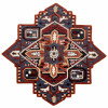 HomeRoots 5 ft. Maroon & Blue Medallion Area Rug